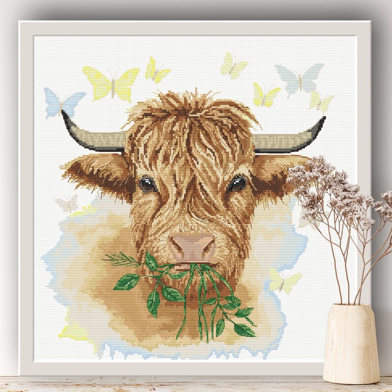 Scottish Highland Cow Cattle Cross Stitch Pattern Design PDF File ...