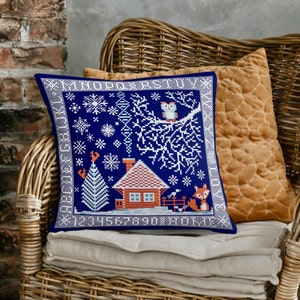 Christmas House Cross Stitch Pattern: Winter Snow Scene (PDF File)