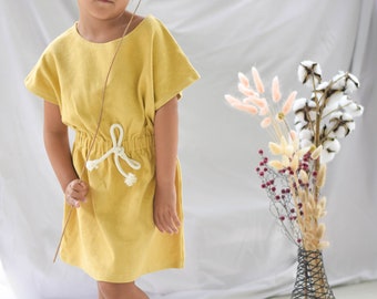 Minimalist Terry Cloth Dress | Organic girls summer dress | Casual baby girls dress | Summer outfit | Casual wedding dress |First birthday