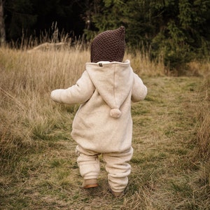 Bio Fleece Winter Latzhose mit Bommel - 100% Baumwolle 5 Farben | Baby Mädchen Jungen Kleinkind Kinder Warmer Overall | Winter Kleidung|Winter Baby