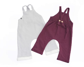 Organic Dungarees 4 colours | Boys Girls Overalls | Organic toddler romper | Baby dungarees | Organic baby clothes |Toddler cotton jumpsuit