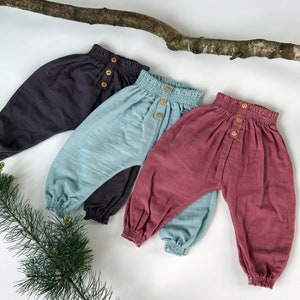 Organic Double Gauze Turkish Baby Pants: Summer Muslin Trousers