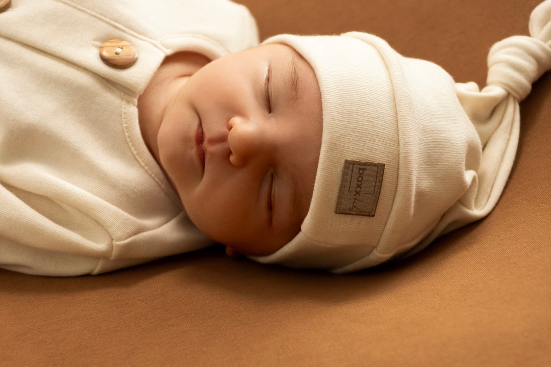 Newborn Topknot Hat Organic Cotton Coming Home Hat Organic Newborn Baby