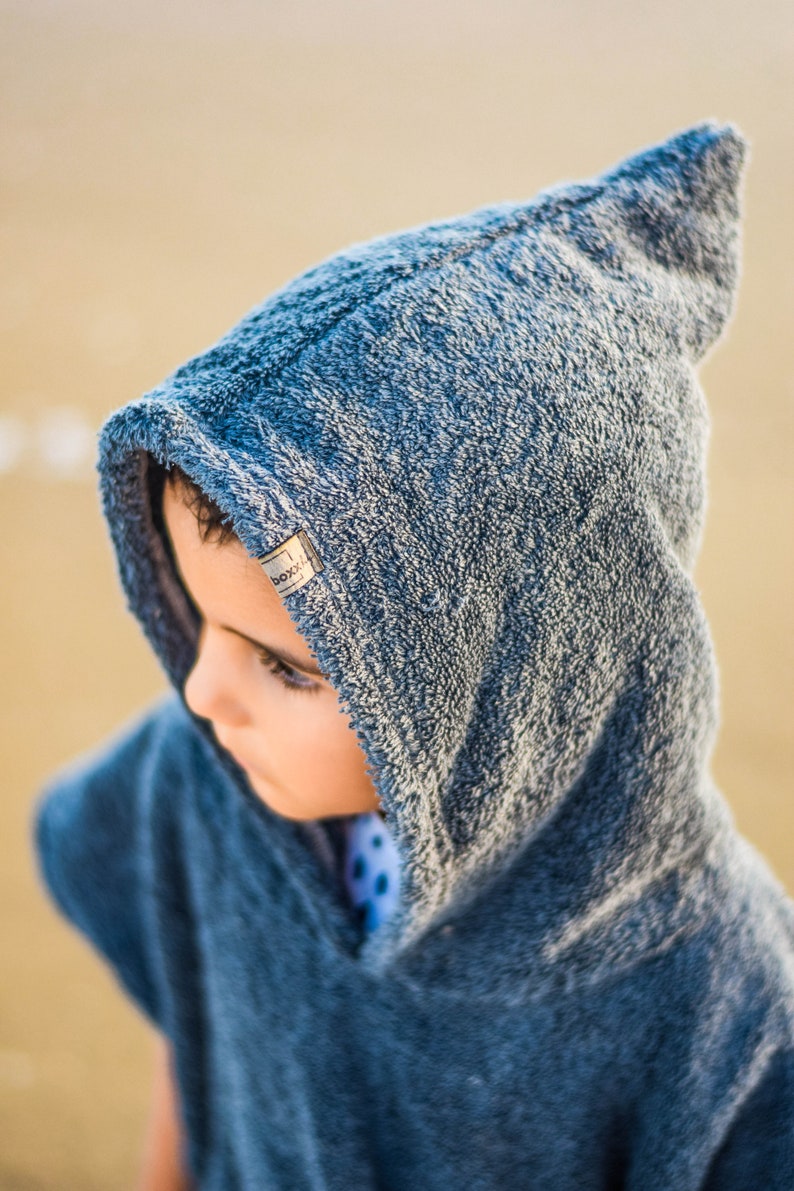 Hooded Beach Poncho in 5 colours Organic Cotton Terry Baby Etsy