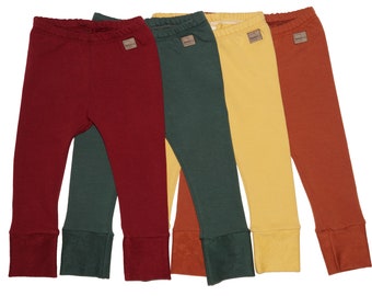 Organic Terry Baby Leggings: Grow-With-Me Foldable Cuff Pants
