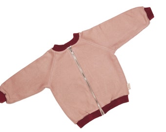 Chaqueta bomber de pana orgánica para bebé: Sudadera unisex con cremallera