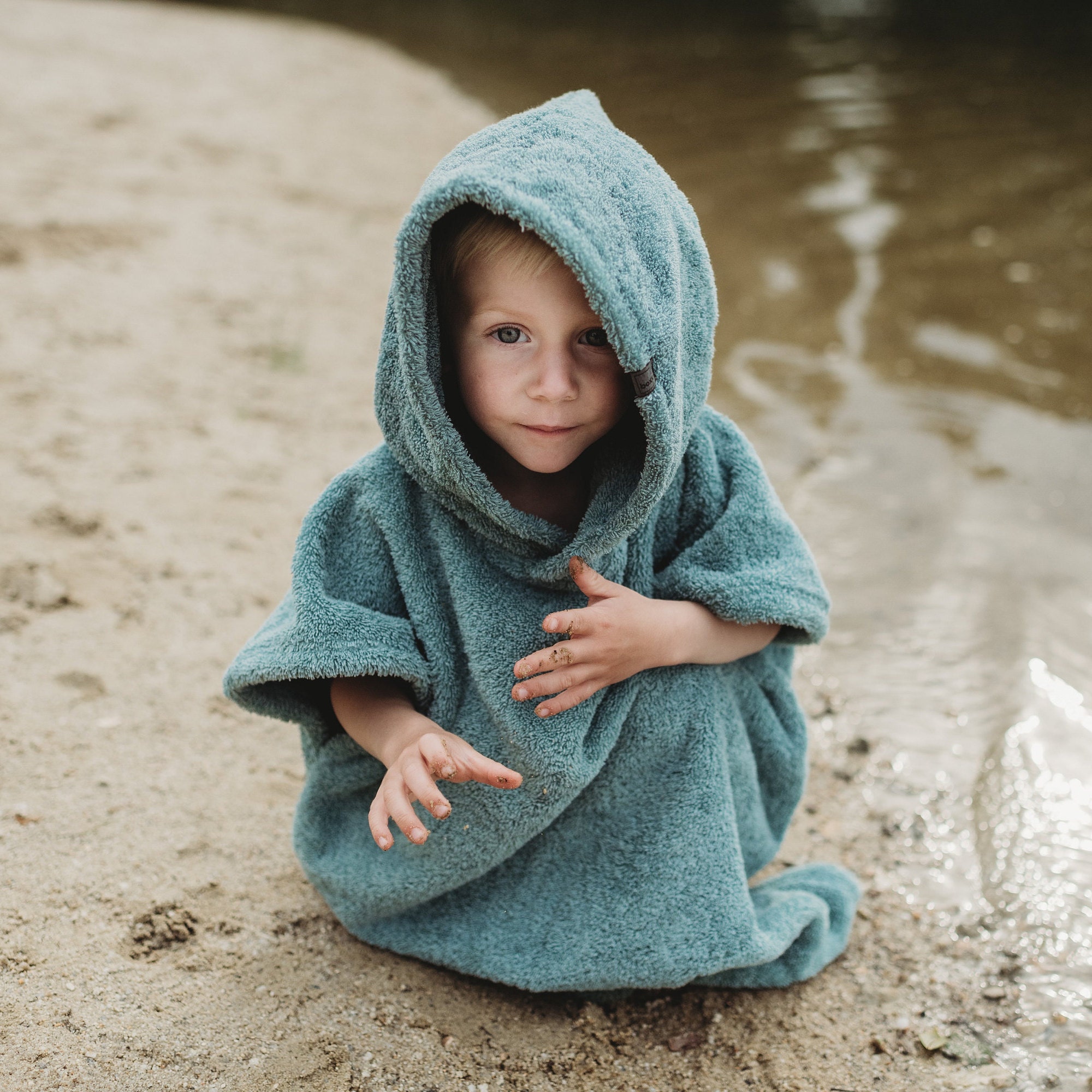 Hooded Beach Poncho in 3 colours Organic Cotton Terry Baby Etsy