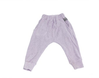 Organic Terry Harem Pants: Lilac Baby & Toddler Joggers