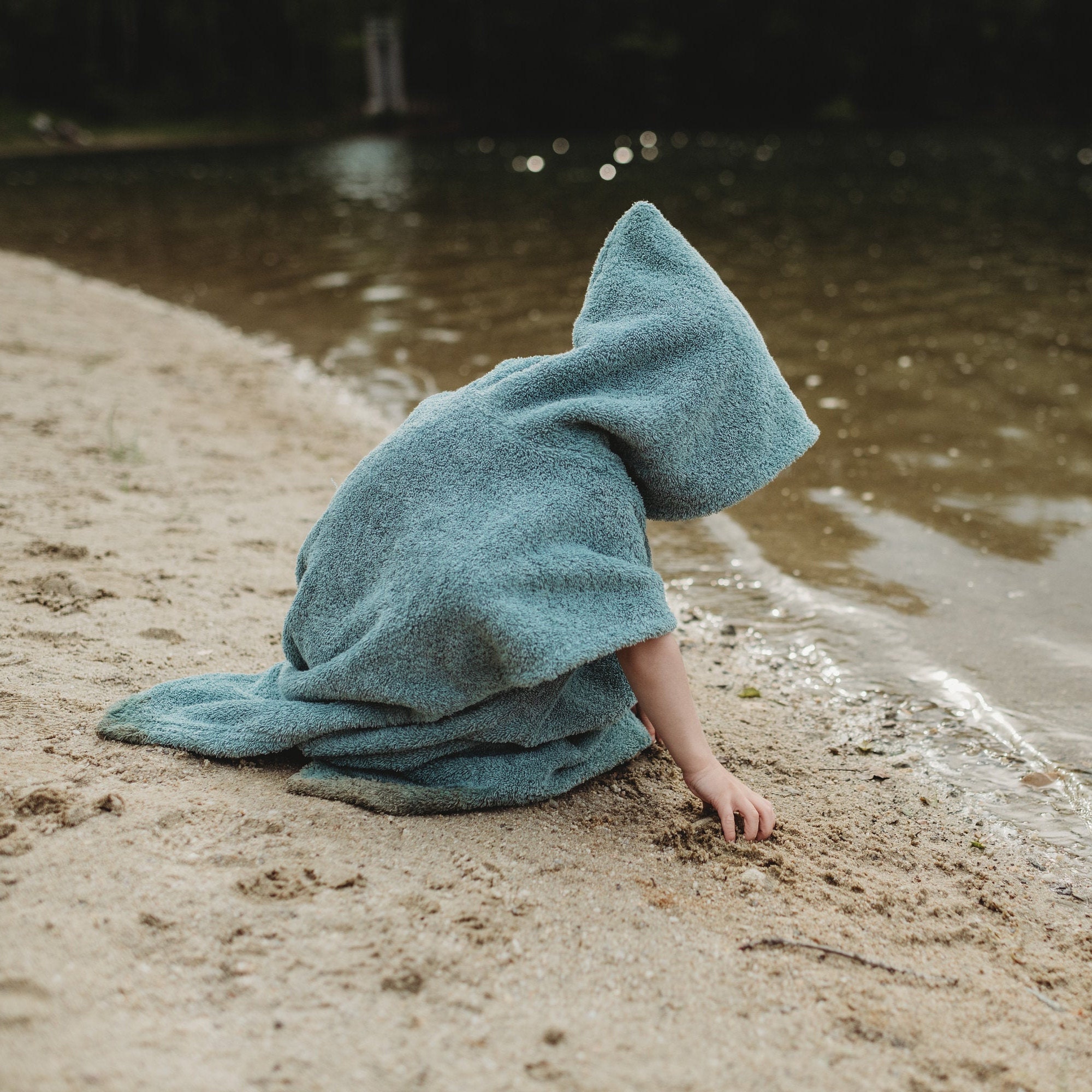 Hooded Beach Poncho in 3 colours Organic Cotton Terry Baby Etsy