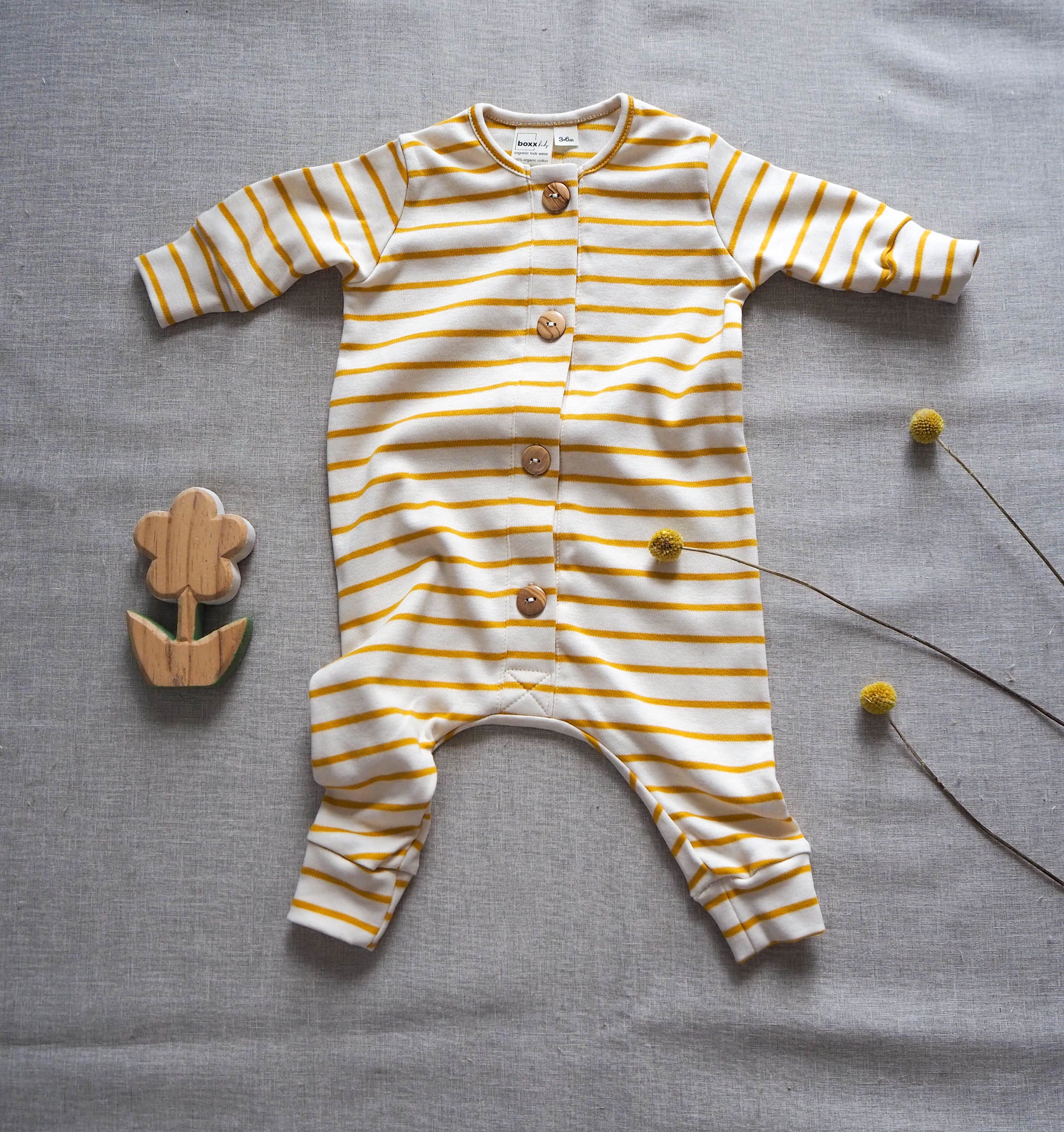 Organic Baby Kids Long Sleeve Romper 0-4y | Newborn Toddler