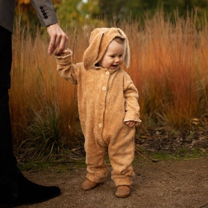 Organic Cotton Plush Bunny Overall: Baby Toddler Jumpsuit