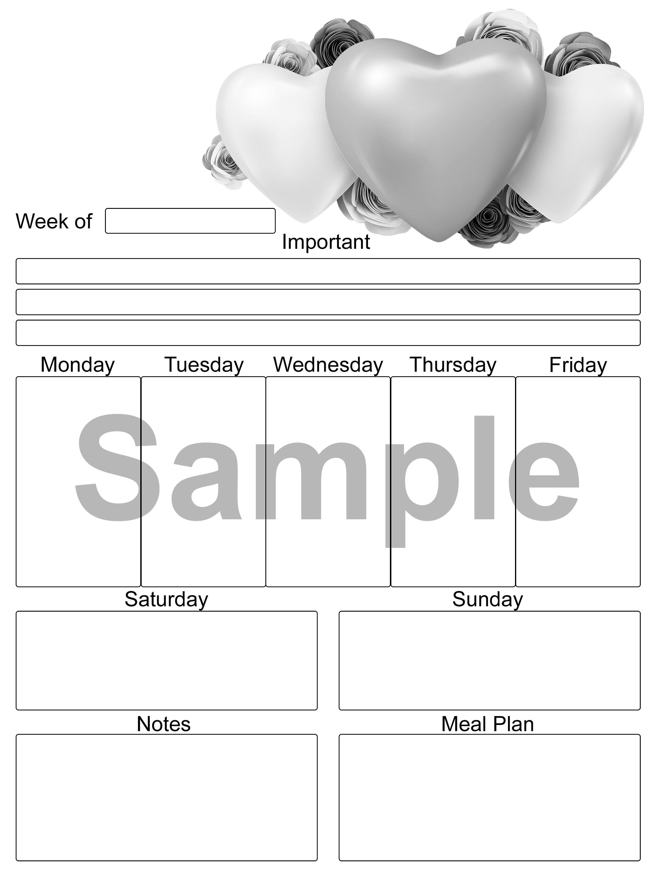 Adult Coloring Book Weekly Planner 52 Grayscale Coloring 