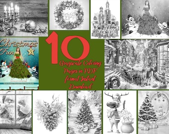 Coloring Pages Christmas Fun 3 coloring book with 10 grayscale coloring pages PDF download