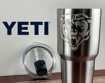 30oz Yeti Chicago Bears Engraved Stainless Steel Thermos Rambler Tumbler Bulk Personalized Gift