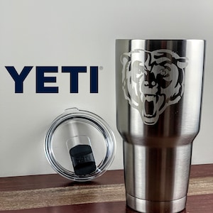 30oz Yeti Chicago Bears Engraved Stainless Steel Thermos Rambler Tumbler Bulk Personalized Gift