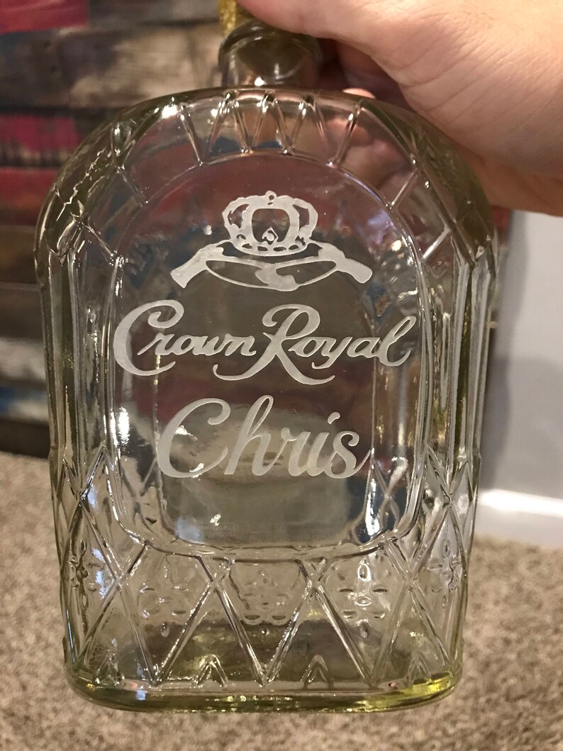 Custom Engraved Crown Royal Etched Whisky Whiskey Bottle Gift Etsy