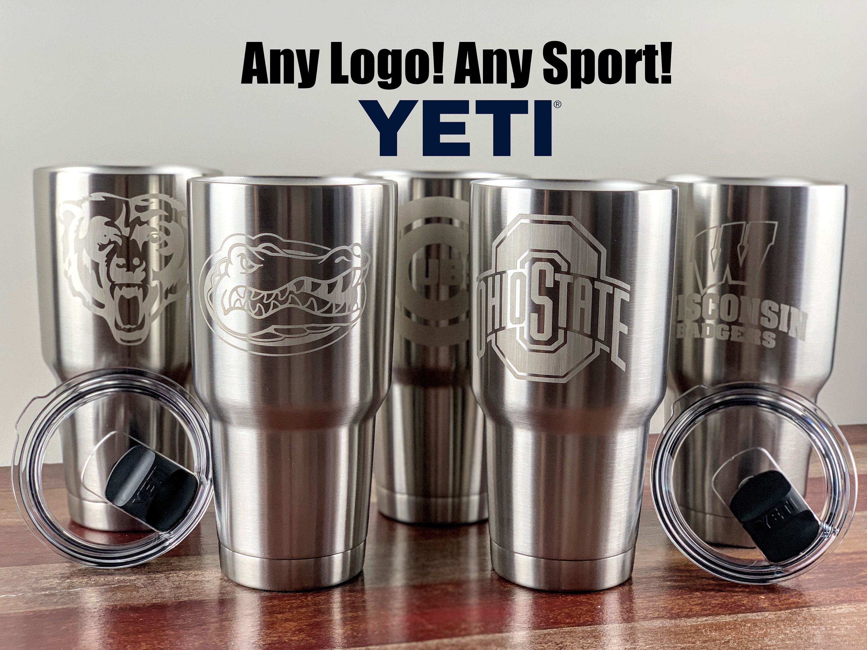 Yeti Tumbler 32 oz Silver Rambler with Lid Stainless Steel & Pop Top Empty  Can