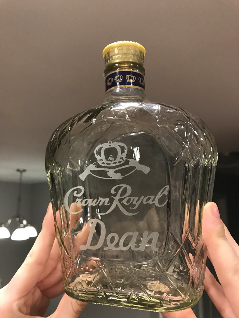 Custom Engraved Crown Royal Etched Whisky Bottle Gift Etsy