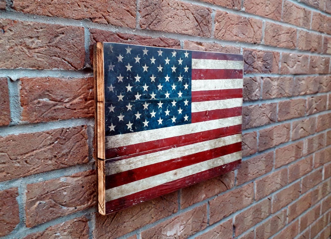Rustic American Flag Wood Wall Decor, Image Transfer - Etsy