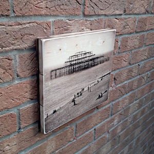 Brighton West Pier, Brighton beach, Photo print, Rustic home decor, Photo on wood, Wood decor, Travel post, Seaside poster
