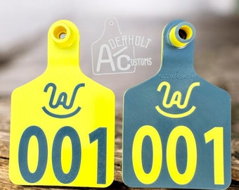 Laser Engraved Custom Cattle Ear Tag – Personalized Livestock ID – Add Your Brand