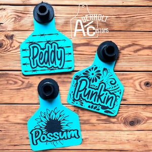 Custom Engraved Goat Ear Tag Collar Tag - Sheep Pig Ear Tags - Lifetime Warranty - Ritchey Never Fades - Tags Made And Engraved In The USA