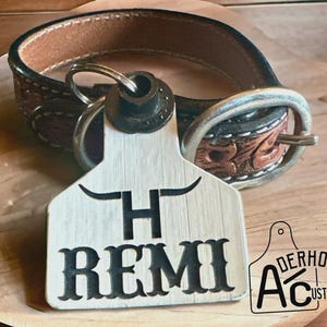 Etiqueta de oreja grabada para collar de perro - Ritchey Never Fades