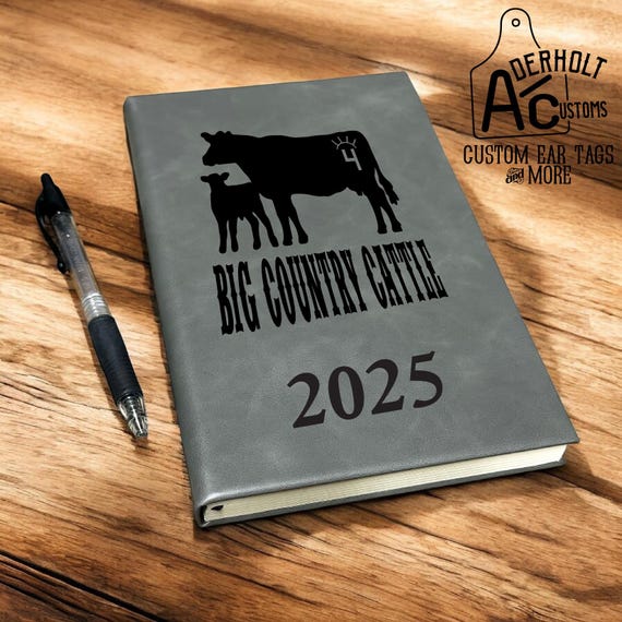 Custom Engraved Faux Leather Journals - Add your Brand or Logo - Record Book