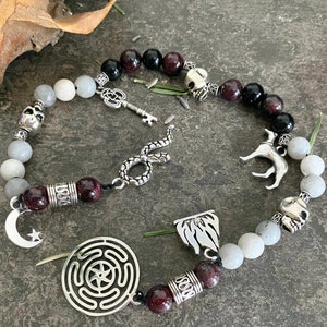 Hecate prayer beads, Goddess of Witchcraft, Goddess of Magic, Pagan altar tool, Hellenistic, Goddess of the Underworld, Pagan Rosary, Gift zdjęcie 1