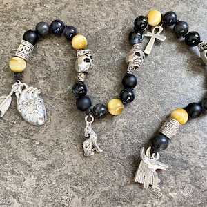 Anubis Prayer Beads, Pagan Prayer Beads, Egyptian Mythology, Anubis Altar, Egyptian God of the Dead, Polytheist, Anubis Rosary