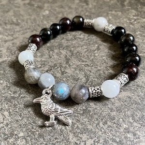 Morrigan Goddess Devotional bracelet, Celtic Goddess of War and Fate, Morrigan altar, Pagan jewelry, Witchy bracelet, Goddess gift, Celtic image 1