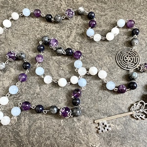 Hecate Goddess Rosary Necklace, Liminal Dreaming, Greek Goddess of Witchcraft and the Crossroads, Hellenic, Hecate Wheel, Hecate Altar Gift