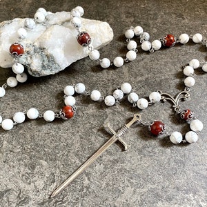 Ares Greek God of War Rosary Necklace, Greek Mythology, Hellenic Pagan, Polytheism, Pagan Prayer Beads, Ares Altar, Ares Prayer beads