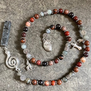 Angrboda Prayer Beads, Norse Mythology, Mother of Monsters, Rökkatru, Heathen prayer Beads, Norse pagan, Meditation beads, Jötunn,Pagan Gift
