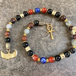 Nephthys Greek Goddess prayer beads, Winged Goddess, Nebet-Het, Meditation beads, Pagan Prayer Beads, Wicca, Protection, Gift