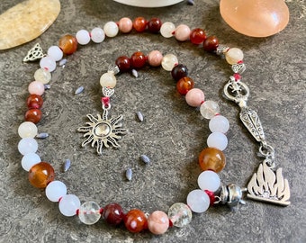 Brigid Celtic Goddess Prayer Beads, Pagan Rosary, Goddess of the Hearth, Goddess of the Flame, Brigid altar, Imbolc altar tool, Wicca gift