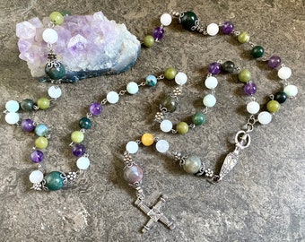 Imbolc Brigid Goddess Rosary Necklace, Brigid prayer beads, Imbolc Altar, Brigid Altar, Pagan Rosary, Gift