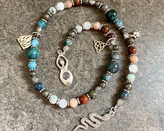 Brigid Celtic Goddess Prayer Beads, Pagan Rosary, Goddess of the Hearth, Imbolc prayer beads, Brigid altar, Imbolc altar tool, Wicca gift