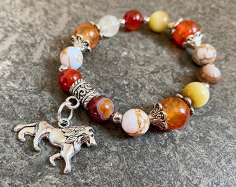 Sekhmet Egyptian Goddess bracelet, Sekhmet altar, Sekhmet jewelry, Pagan bracelet, Gold Tiger's Eye bracelet, Lion Goddess, Witchcraft, Gift