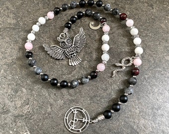 Lilith prayer beads, Lilith rosary, Lilith altar, Dark Goddess, Shadow work, Pagan jewelry, Occult jewelry, Dark Moon Goddess, Magical gift