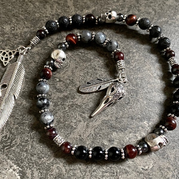 Morrigan prayer beads, Morrigan altar, Goddess of Fate and War, Goddess prayer beads, Pagan prayer beads, Morrígu, Celtic pagan,Witch ladder