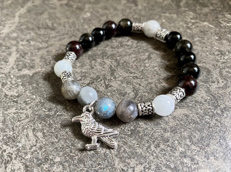 Morrigan Goddess Devotional bracelet, Celtic Goddess of War and Fate, Morrigan altar, Pagan jewelry, Witchy bracelet, Goddess gift, Celtic image 1