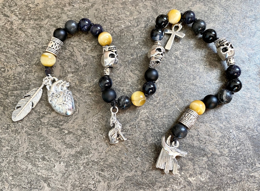 Anubis Prayer Beads, Pagan Prayer Beads, Egyptian Mythology, Anubis