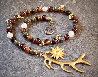 Cernunnos Celtic God Prayer Beads, Pagan prayer beads, Horned God, Celtic pagan, Cernunnos altar, Cernunnos prayer beads, Pagan Gift
