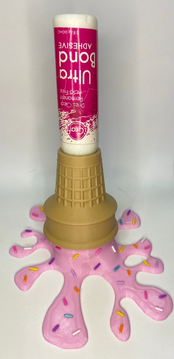 Splattered Ice Cream Cone Liquid Glue Holder 