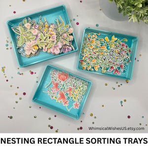Nesting Rectangular Craft Trays - Die Cut & Scrapbook Storage - Set of 3