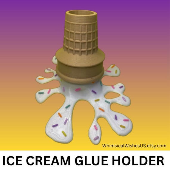 3D Printed Splattered Ice Cream Cone Glue Holder