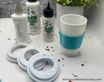 Coffee Cup Glue Holder with changeable lids