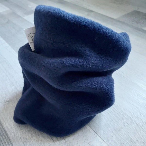 dog snood fleece warm infinity scarf dog neck wear scandana plain navy Scan21