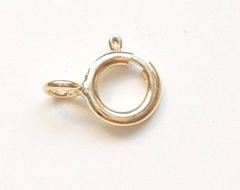 9ct Gold 5mm Bolt Ring Clasp - CLOSED Jump Ring Lightweight or Heavyweight